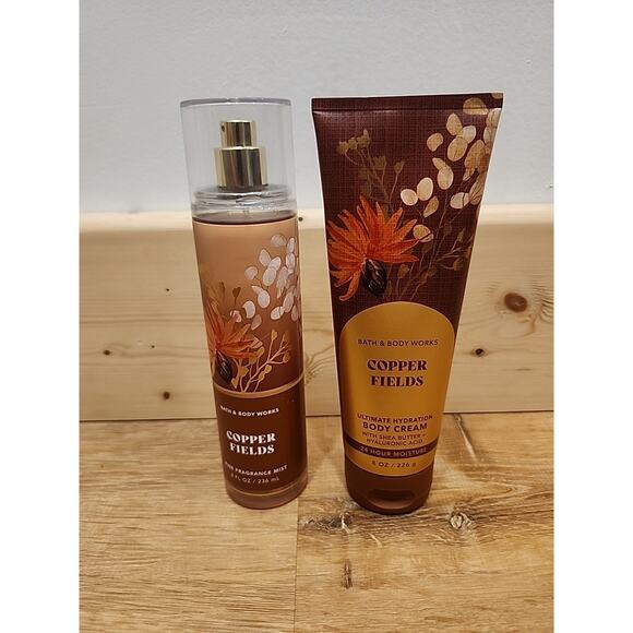 COPPER FIELDS Bath & Body Works 8oz Fragrance Mist & 24 Hr Body Cream Set - Picture 1 of 5